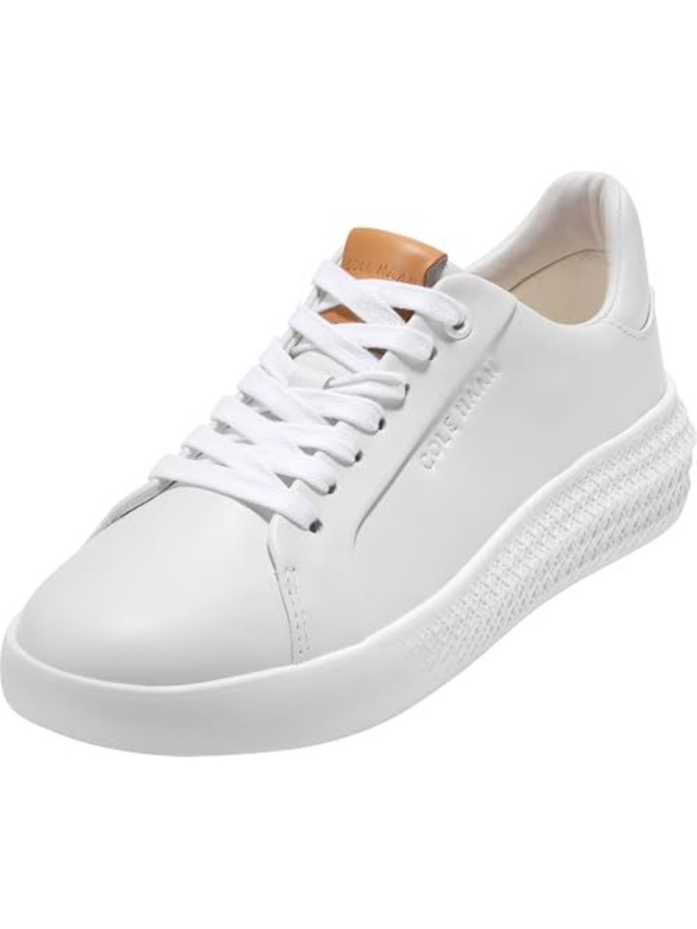 Cole Haan Women's Grand Hurrion Cup Lace-to-Toe Sneakers, White/Irish Coffee 6.5
